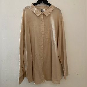 H&M Divided Cream Button Down Shirt, Size 2XL